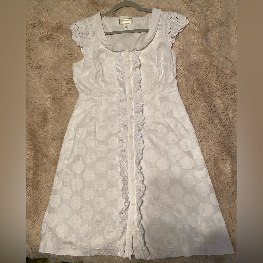 Anthro- Feminine white cotton sundress. Size small